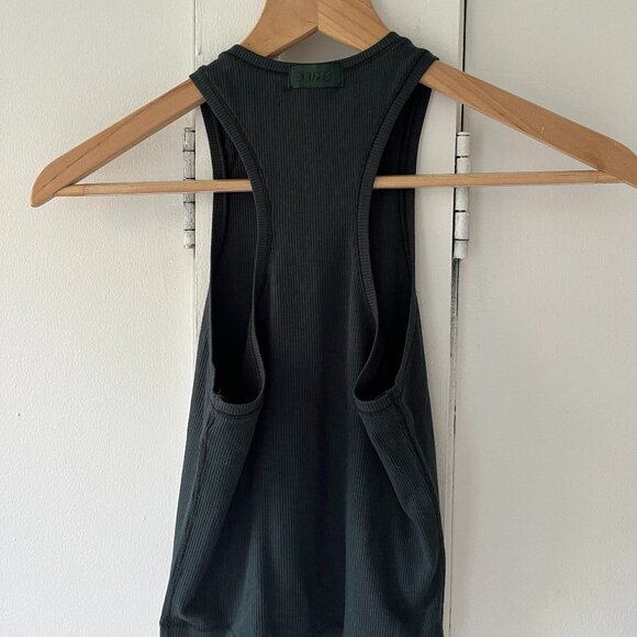 SKIMS Soft Lounge Ribbed Racer Back Tank Top - Forest Green - Size S - Picture 2 of 5